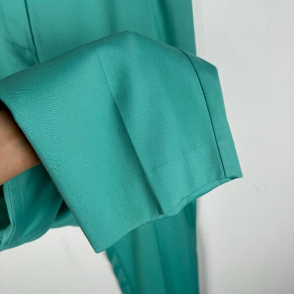 Reiss Ember High-Rise Slim Straight Leg Trouser Pants Size 14 Teal Blue Green - Picture 8 of 11
